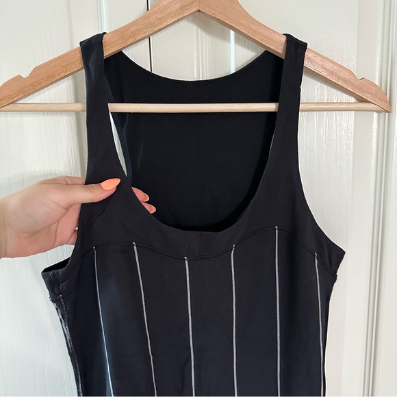 LULULEMON Lightweight Striped Beige and Black Racer Back Tank Top - Picture 3 of 4